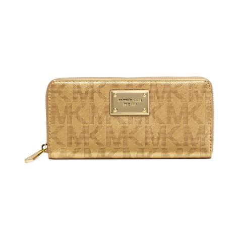 michael michael kors signature zip-around wallet